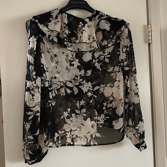 NWOT.  Zara floral blouse.  Lightweight, feminine and sheer. - Picture 6 of 10